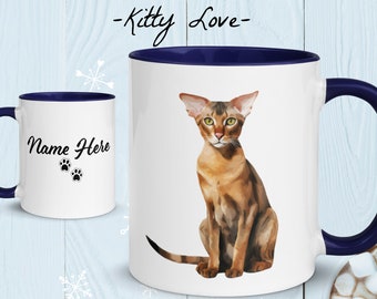Taza personalizada con diseño de gato oriental de pelo corto