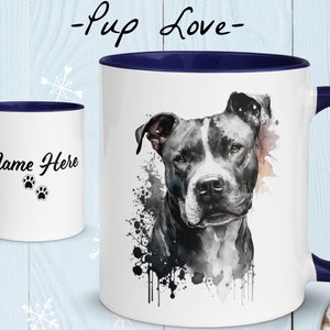 Personalized Black Pitbull Mug (9 Colors)