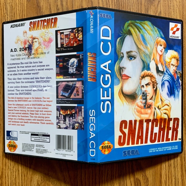Snatcher v. 2 - Sega Mega CD Custom Game Case