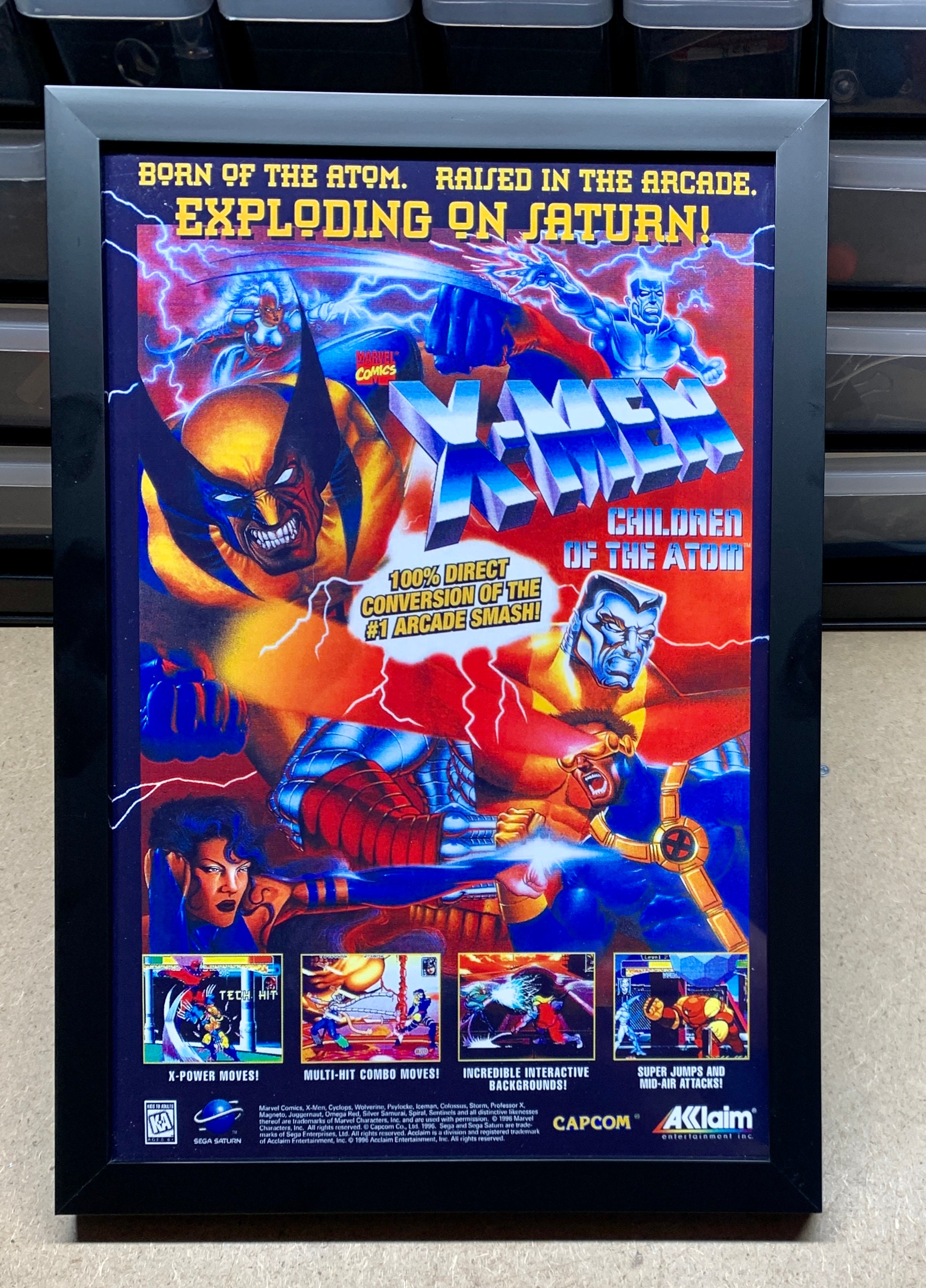 X-men: Children of the Atom - Sega Saturn US Release - Vintage Ad 