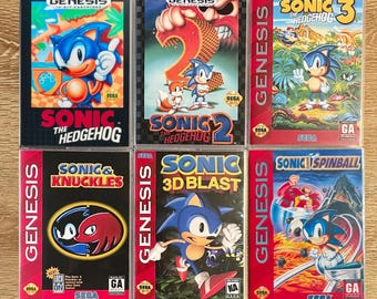 Sonic And Knuckles - Sonic 1 -2 - 3 - 3D Blast - Spinball - SEGA Genesis / Mega Drive - New Clear Game Case - No Cartridge or Manual