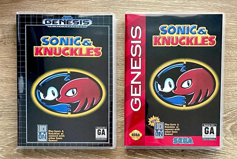Sonic and Knuckles - SEGA Genesis / Mega Drive - New Clear Game Case ...