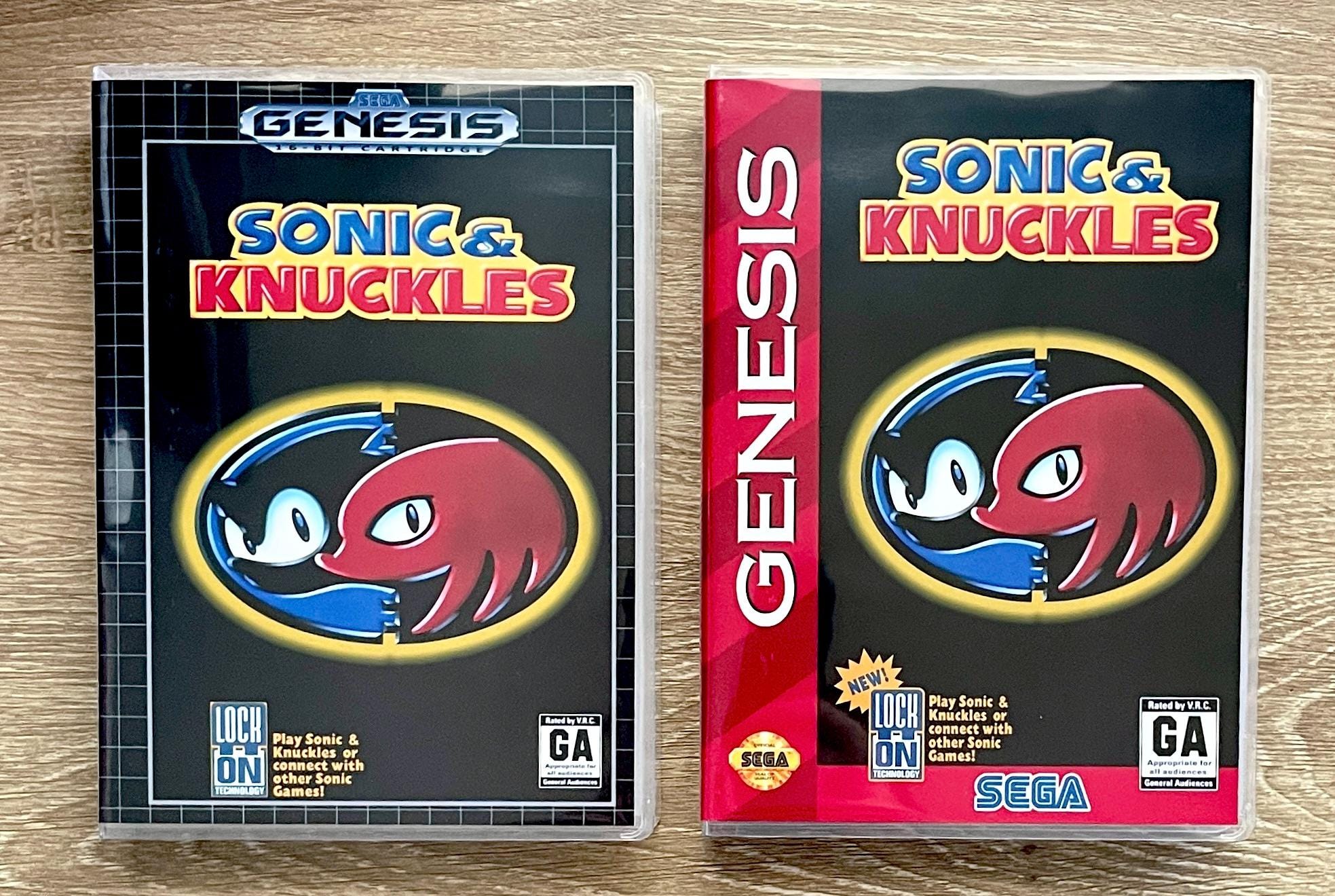 Sonic and Knuckles - SEGA Genesis / Mega Drive - New Clear Game Case ...