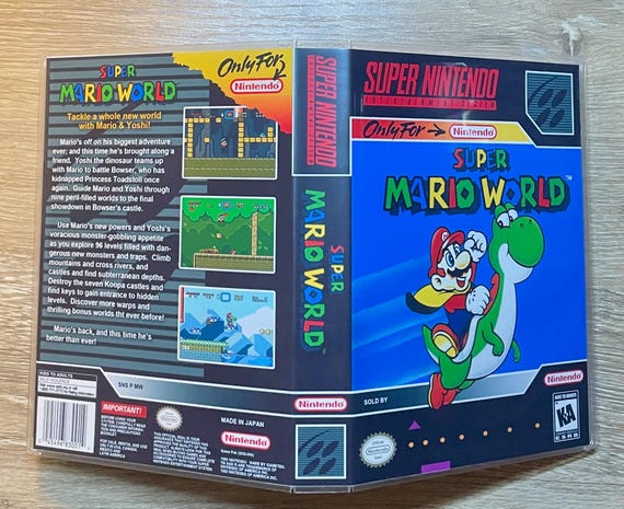 Super Mario World - SNES - Super Nintendo - Clear Game Case Only