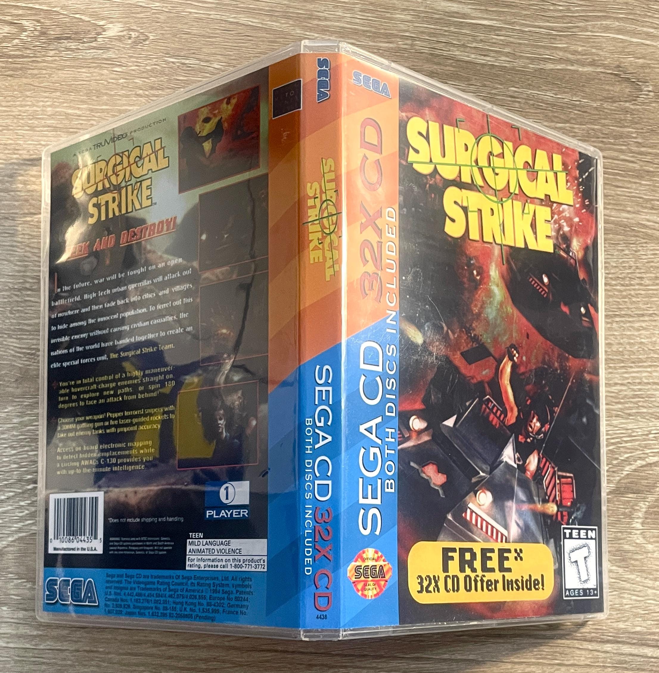Surgical Strike - Sega CD 32X Custom 2 Disc DVD Case - Free