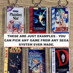 SEGA Genesis/Mega Drive, CD, 32X, Saturn, Master System - Custom 2 x 3 Keychain - Pick Any Game Made for Their Consoles