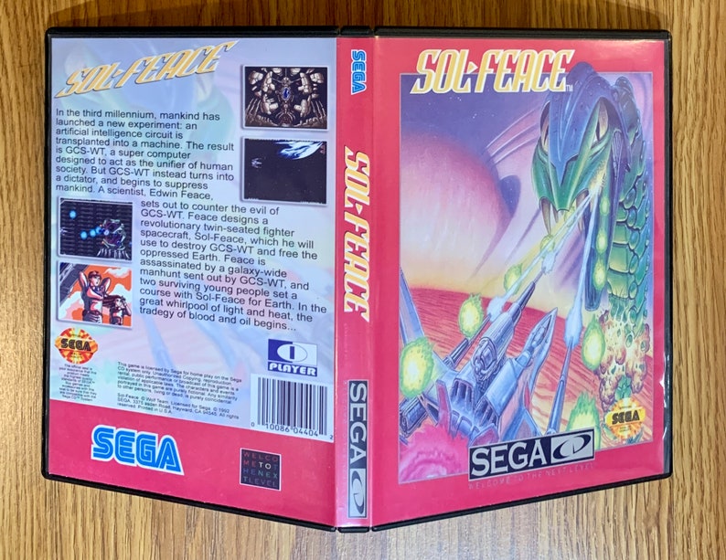 Sol-Feace / Sol Feace 1 Sega Mega CD Custom Game Case image 1