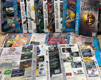 Replacement Back Art / Manual Insert - Sega CD / Sega Saturn - Pick Any Game!