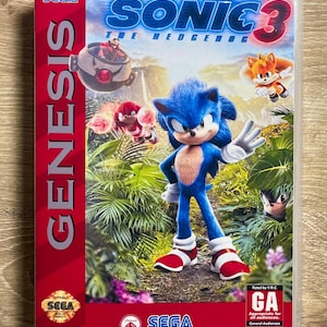 Sonic The Hedgehog 3 - Custom Movie Style Genesis Clear Case - No Cartridge or Manual