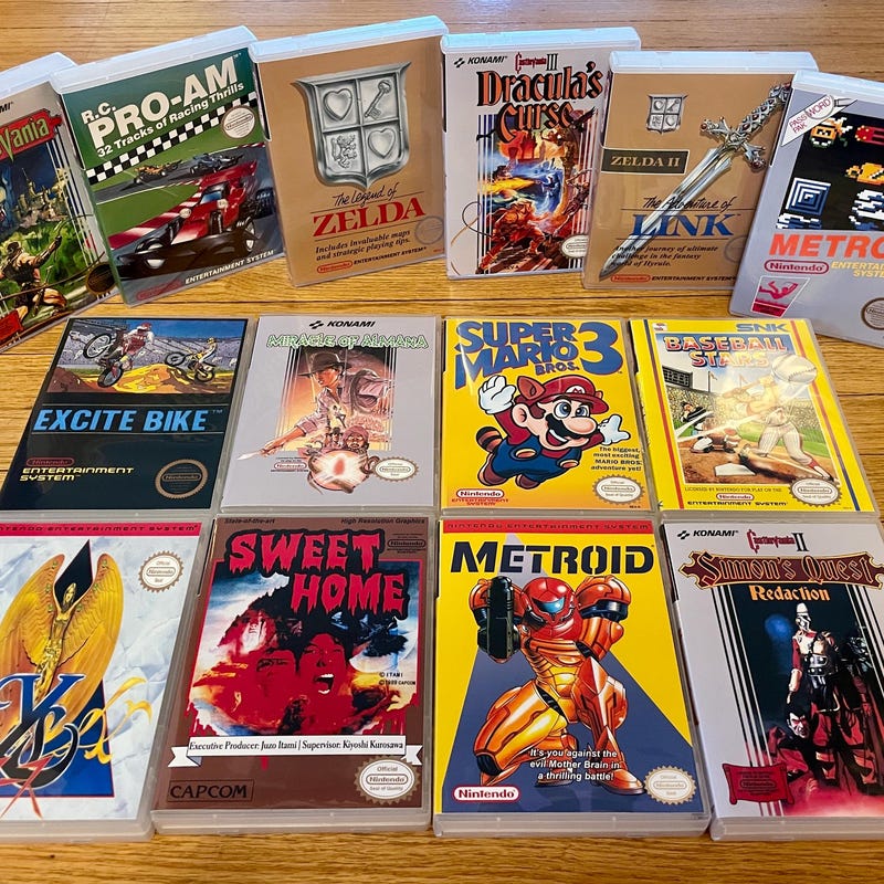 Nintendo Game Case Layout Custom Nes Cases - Etsy