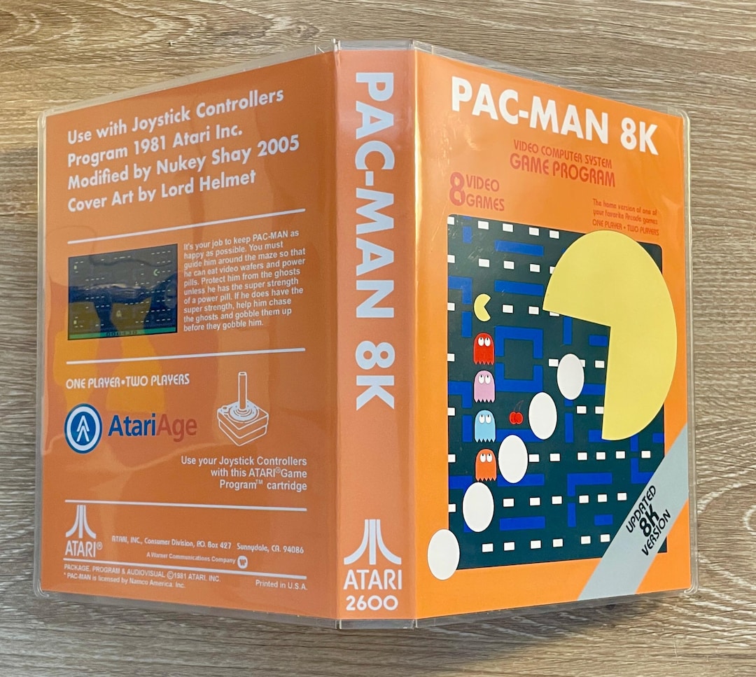 Pac-man 8K Arcade Edition - Atari 2600 - Clear Game Case Only - Etsy