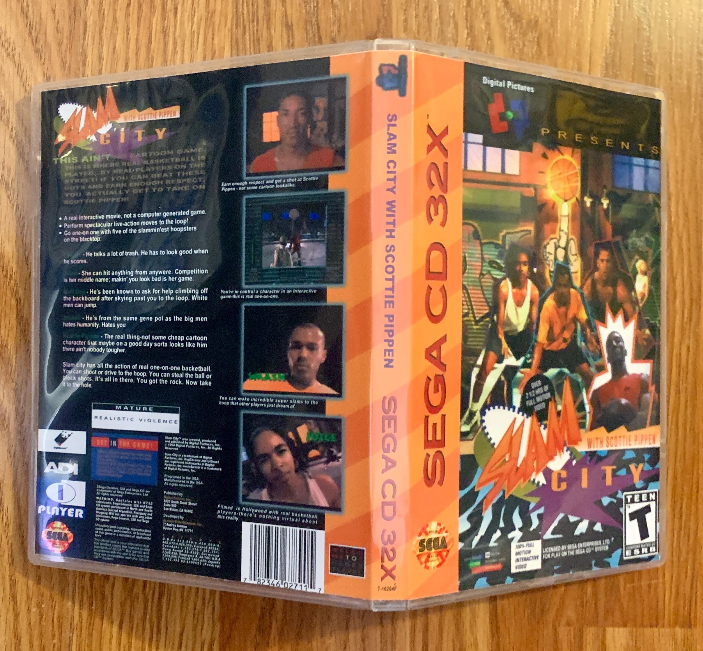 Slam City With Scottie Pippen - Sega CD 32X Custom 4 Disc DVD Game