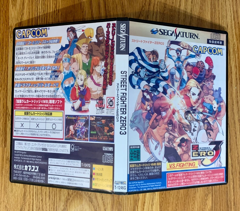 Street Fighter Zero / Alpha 3 Sega Saturn Custom Game Case image 1