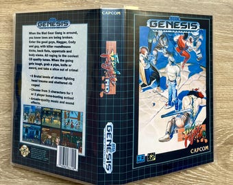 May include: A Sega Genesis video game case for the game "Final Fight". The case features action-packed illustrations of characters in a street fighting scene, with the game's title prominently displayed. The case is in a protective plastic sleeve.