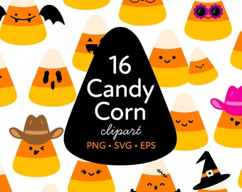 Candy Corn Clipart, Spooky Cute, Candy Corn svg, Clipart Bundle, Instant Download, Kids Halloween, Halloween Candy, Halloween Clip Art, png