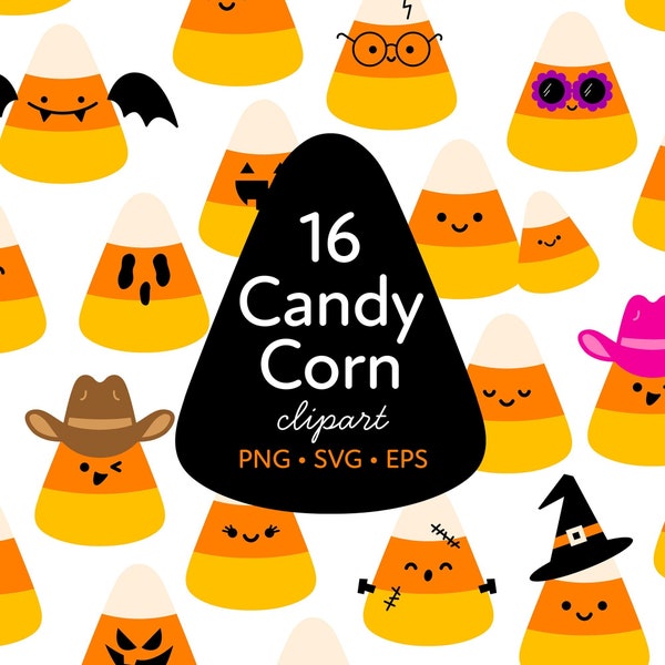 Candy Corn Clipart, Spooky Cute, Candy Corn svg, Clipart Bundle, Instant Download, Kids Halloween, Halloween Candy, Halloween Clip Art, png