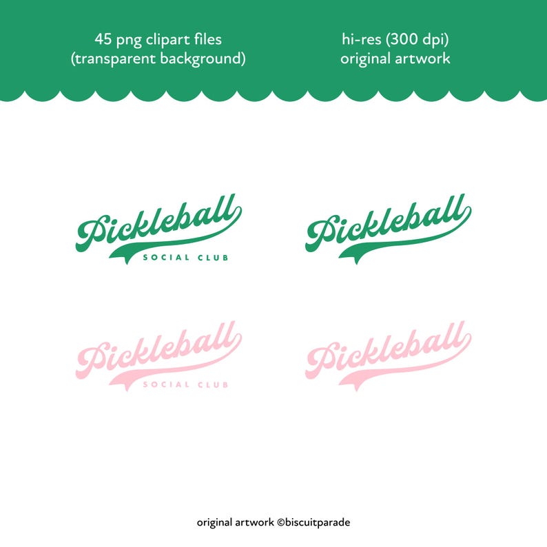 Pickleball Cursive Retro Pickleball Paddle Clipart: Pink & Green Graphics (PNG) - Etsy