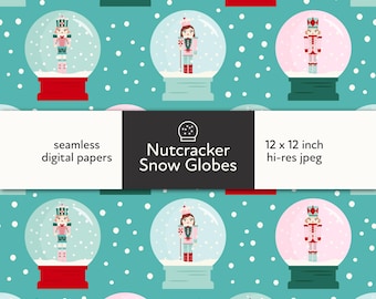 Schiaccianoci Natale senza soluzione di continuità: carta digitale natalizia rosa stravagante (12 x 12 pollici JPEG)