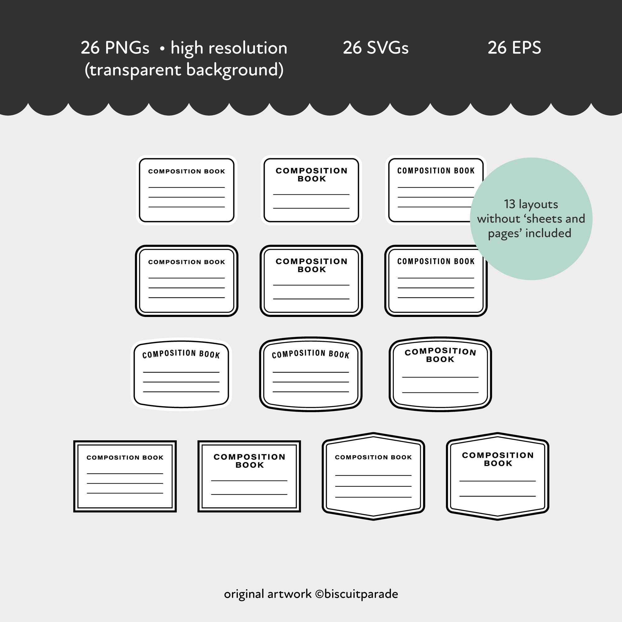 Composition Notebook Labels PNG Clipart, Composition Notebook Label SVG ...