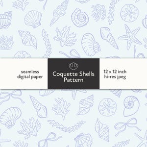 Modèle sans couture coquette coquillage, téléchargement numérique pour la conception de tissu d'été, esthétique côtière, impression répétée tendance plage