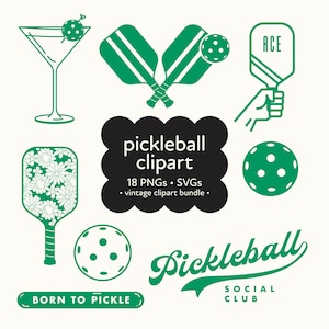 Bundle di clipart SVG Pickleball, giocatore di Pickleball vintage in formato SVG, Png Pickleball, maglietta Svg Pickleball, Pickleball vettoriale