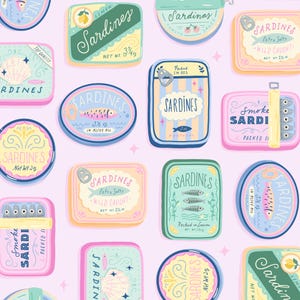 Sardine Seamless Pattern, Coastal Digital Paper, Italian Summer Aesthetic, Fisherman Repeat Design, La Dolce Vita Seamless