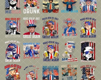 Make 4th Of July Great Again PNG Bundle, Happy 4th of july, Retro American 4th Of July Png, 4th of July Trump Png ,Independence Day Design