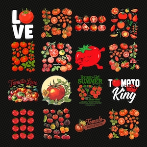 Tomato PNG Bundle, Cute Tomato Face Sublimation Design, Tomato Love Gardening Png, Tomato Girl Summer PNG Digital Download