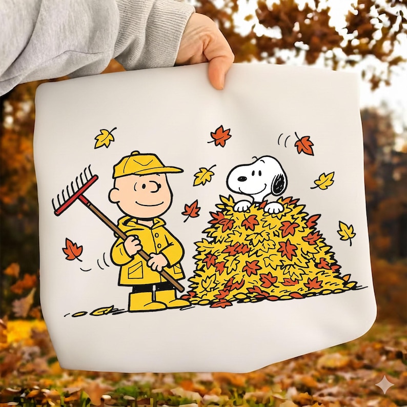 Snoopy Raking Snoop and Friend Thanksgiving & Fall Png Bundle, Woodstuck Png, Cute ...