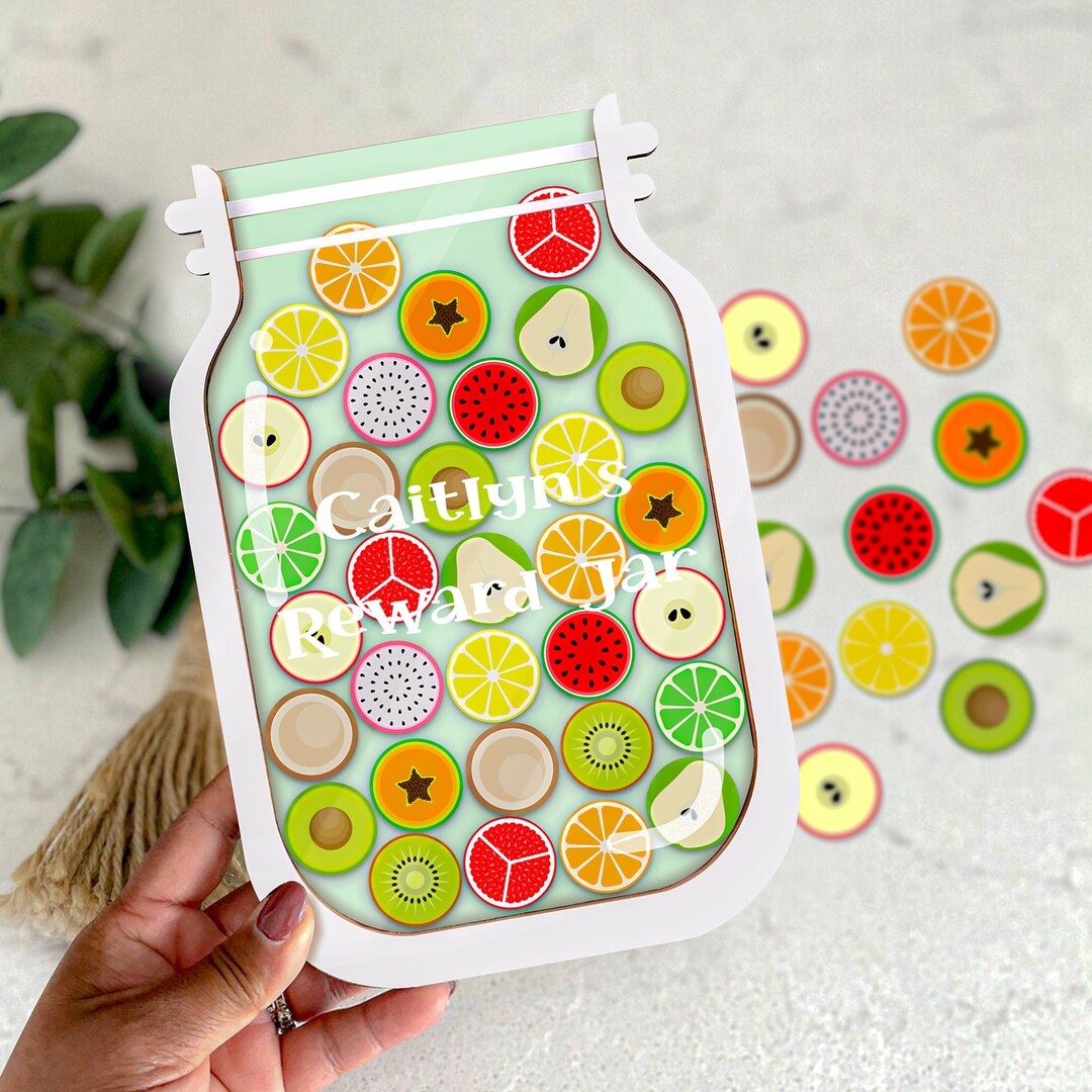 Personalized Fruit Reward Jar, Classroom Teacher Star Jar Chore Chart ...