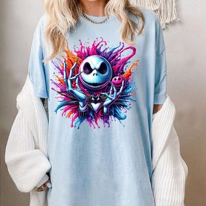 Jack Skellington Halloween Pumpa Kung Png Design Högupplöst T-shirt Sublimering Png Fil Stänk Akvarell Transparent Nedladdning bild 3
