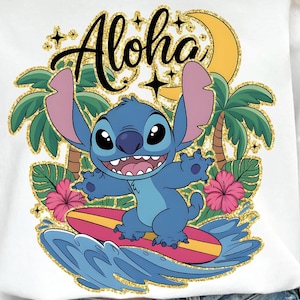 Lio and Stitch Aloha PNG, Family Vacation png, Stitch On Beach Summer Png, Family Trip 2025 Png, Stitch Hawaii Aloha Png