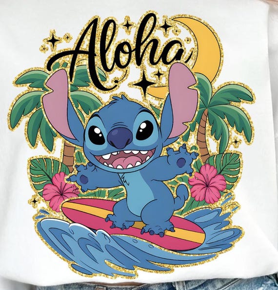 リオとスティッチ アロハ PNG、家族旅行 png、スティッチ オン ビーチ
