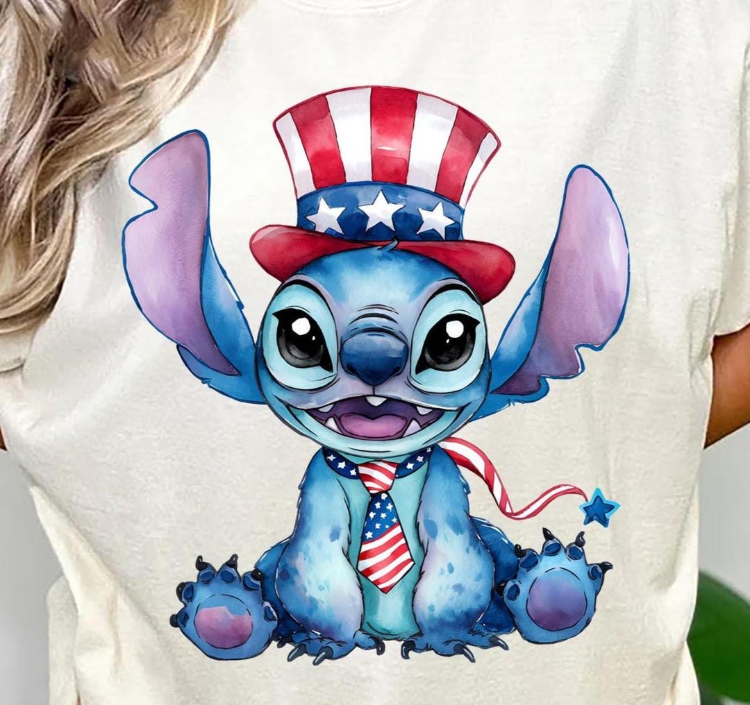 Stitch 4th of July Png, Patriotic Stitch, American Flag Png Print ...