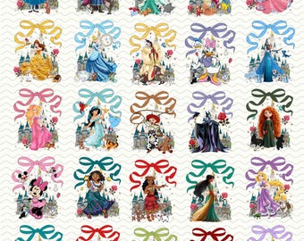 Princess Castle PNG Bundle, Fairytale Girl Png, Cute Magical Character Sublimation, Kids Birthday Sticker Design