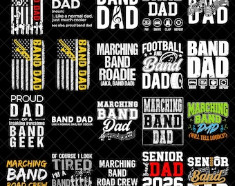 Band Dad png-bundel, Marching Band Dad-shirtontwerp Drumline Dad png