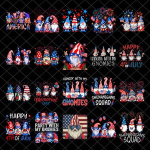 Patriotic Gnome PNG Bundle. American Pride Png , 4th of july PNG, Veteran day Png , Memorial Day png, Free Commercial use
