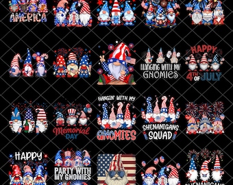 Patriotic Gnome PNG Bundle. American Pride Png , 4th of july PNG, Veteran day Png , Memorial Day png, Free Commercial use