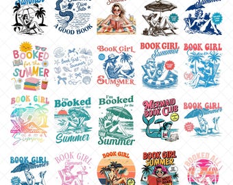 Book Girl Summer PNG, Retro Summer Vibes, Beach Book Lover, Girl Vacation Book Png, Funny Bookish Reader, Bookis Png, Trendy Girl Summer Png