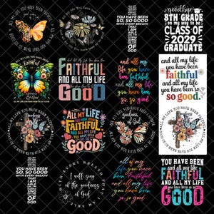 And all my life you have been faithful PNG Bundle, all my life you have been faithful bright color PNG, Goodness of God png, Silhouette Png