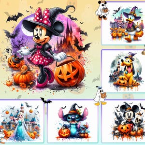 Cartoon Halloween Png Bundle, Halloween Galaxie Png, Zeichentrickfigur Png, Halloween Shirt Vorlage Png, sofortiger digitaler Download