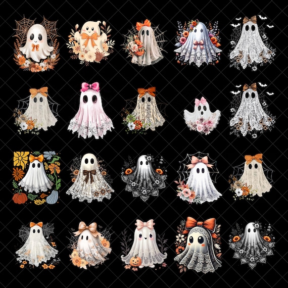Cute Lace Ghost Png Bundle, Boo In Boojee, Halloween Boo Lace Bow Png, Halloween PNG, Boo Ghost Shirt Png, Cute Boo Halloween Sublimation