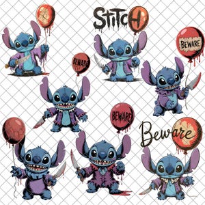 Stitch Halloween Png Bundle Spooky Season Pumpkin PNG Splash and Watercolor Digital File High Resolution Tshirt Sublimation File Download