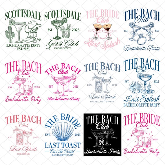 The Bach Club Bachelorette SVG PNG Bundle, Bachelorette Party Png, Established 2025 Only, Beach Bach Png, Beach Bachelorette, Bridal Party