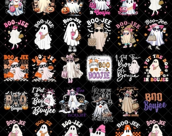 Boo Jee Leopard Print Ghost PNG, Halloween Coffee Ghost Shirt Design, Boujee Ghost PNG, Söt Spooky Season Digital Nedladdning