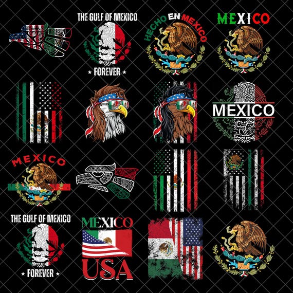 Mexico USA eagles flag Png Bundle, Mexicanamerican viva mexico png design file download png MAGA mexican patriotic png mexican roots png