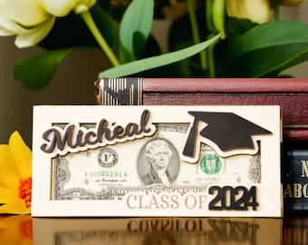 Porte-cadeau en argent pour l'obtention du diplôme personnalisé, Cadeau de remise des diplômes, Porte-cadeau en espèces pour l'obtention du diplôme, Deuxième cycle du secondaire, Porte-cadeau de la promotion 2024