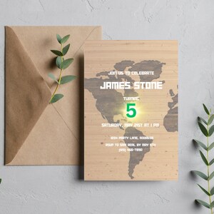 Map Birthday Invitation Template, Map Invitation, Travel Invite, Map Party, Kid Invite, Girls Invite, Boy Invite, Editable Canva