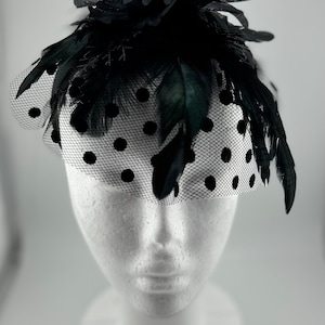 Halloween Fascinator with Birdcage and Feathers
