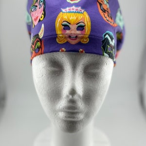 Halloween Vintage Mask Scrub Hat